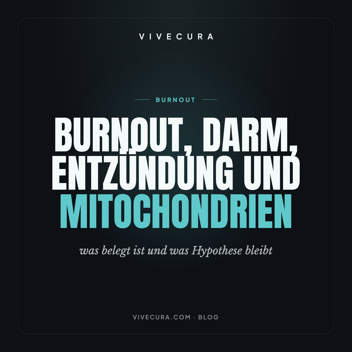 Burnout, Darm, Entzündung und Mitochondrien: was belegt ist und was Hypothese bleibt