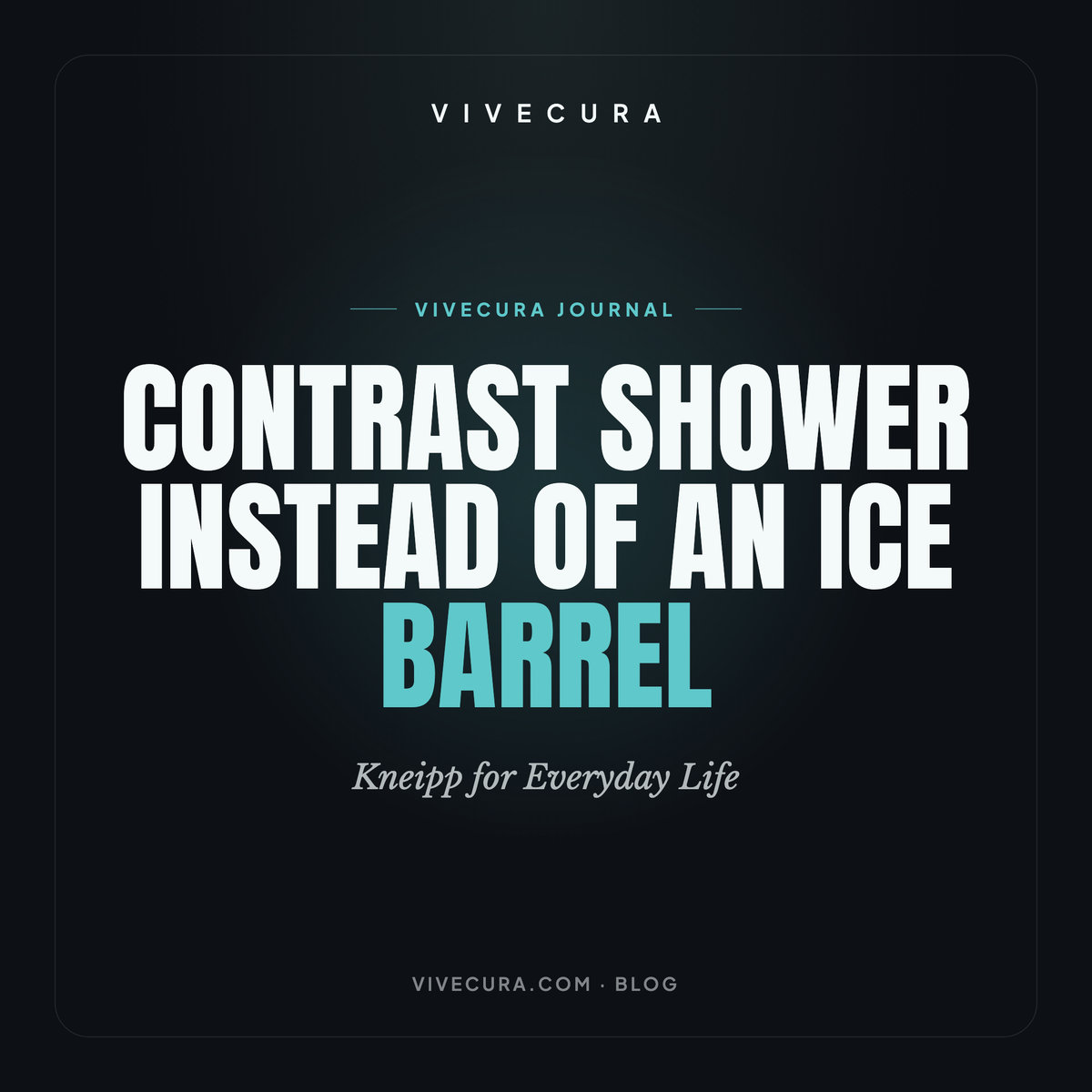Contrast Shower Instead of an Ice Barrel: Kneipp for Everyday Life